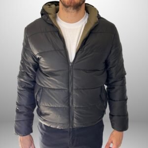CAMPERA NYLON CON CAPUCHA REVERSIBLE